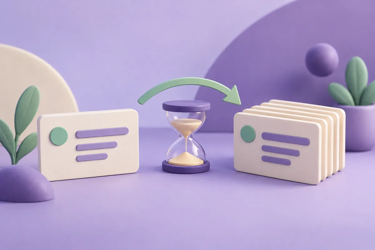 An hourglass between a record card and its copies illustrates cached DNS answers.